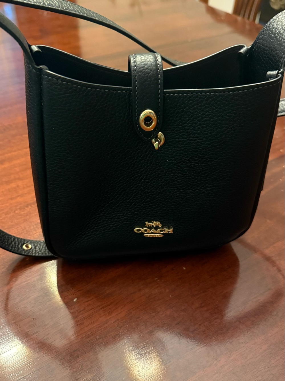 Coach Hadley mini bag black and brown interior. New with tag